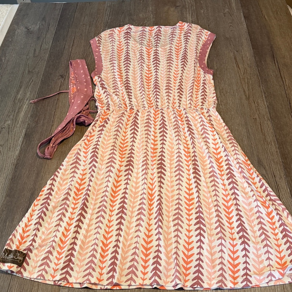 Matilda Jane Pink & Orange Patterned Belted Dress - Picture 6 of 6